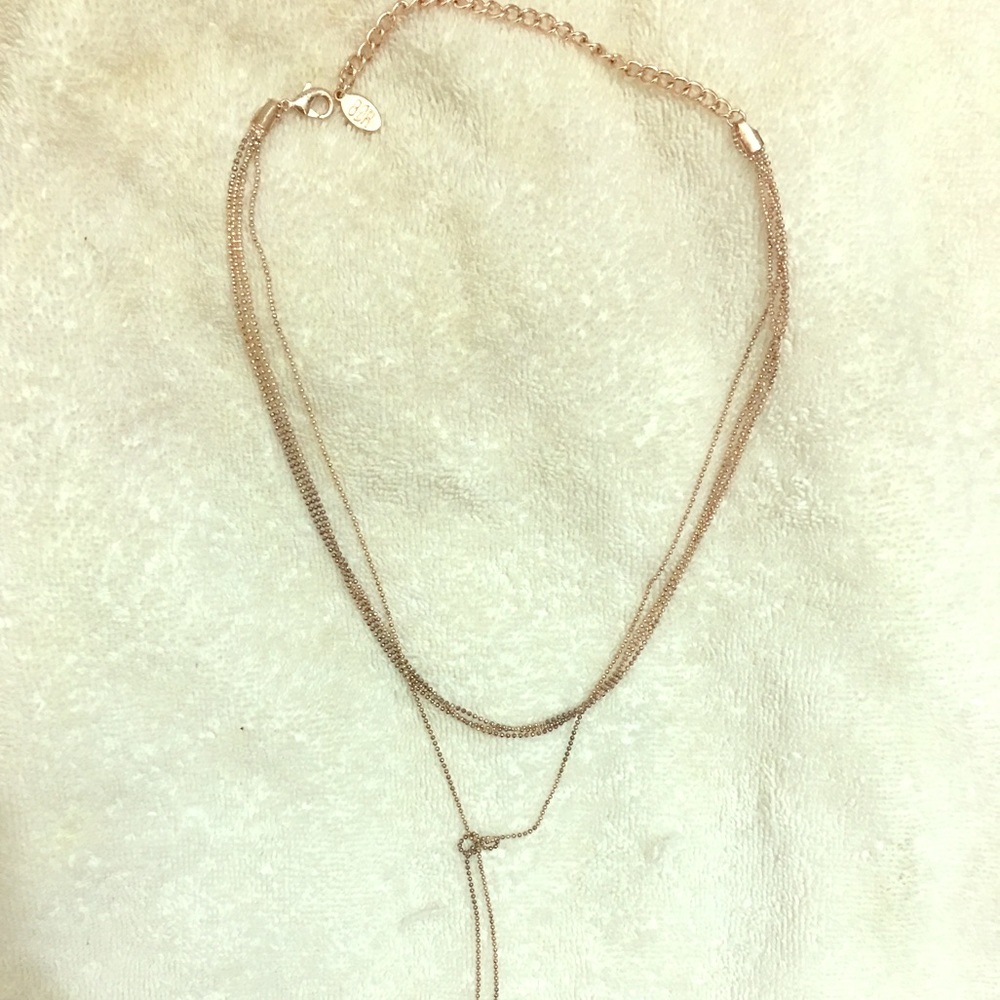 Necklace 4 attached Thin Chains 7”-12”Long